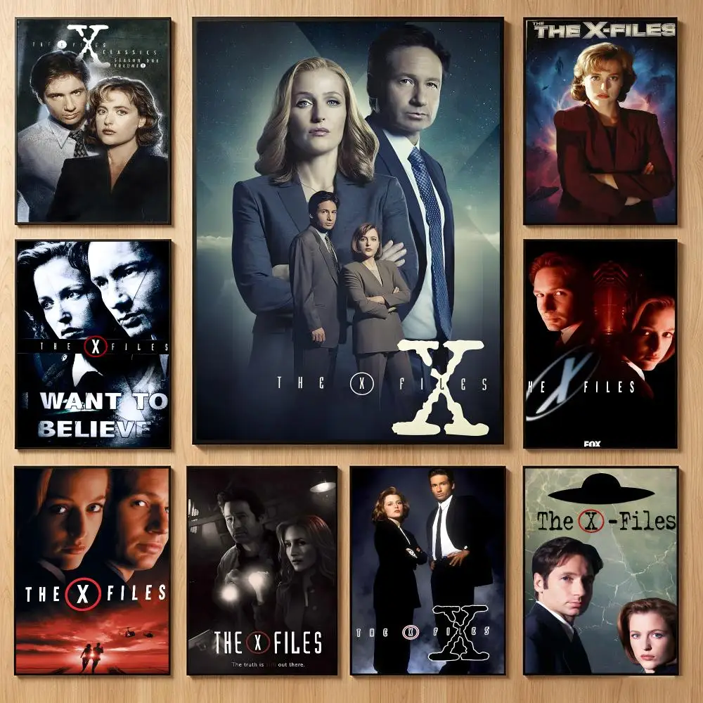 Sci-Fi Tv-Series T-The X-Files Poster Classic Self-Adhesive PP Wall Sticker for Living Room Bar Decor Gift
