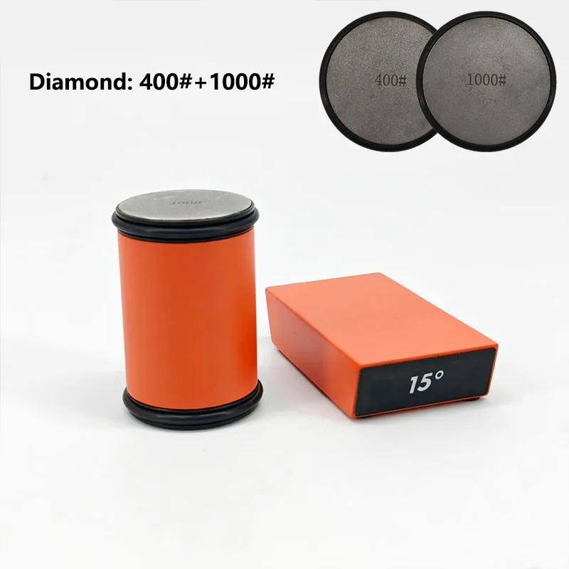 Rollende messenslijper Magnetische meshouder Diamantslijpsteenset met 15 en 20 graden hoekrol Keukenaccessoire