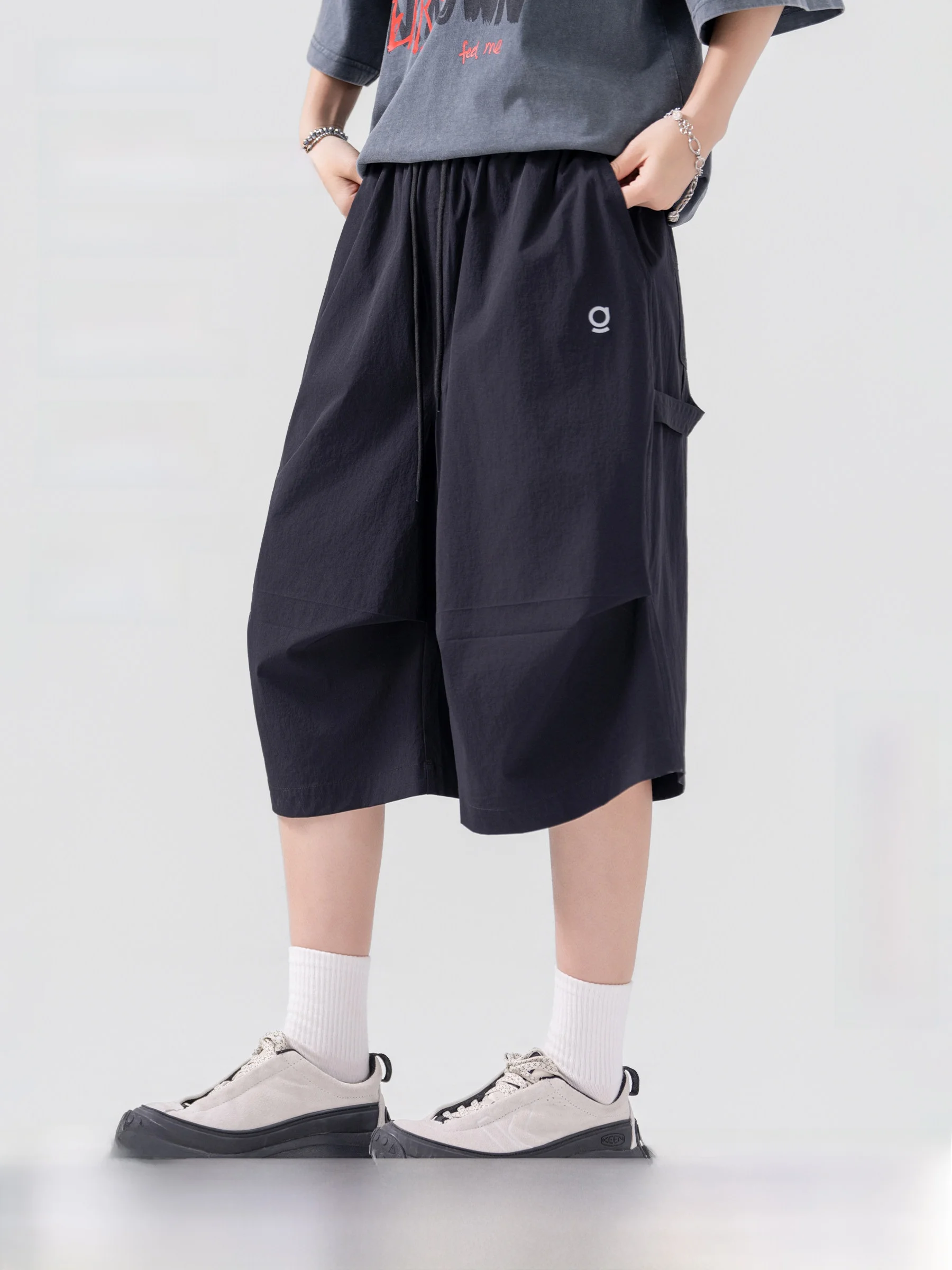 

AOGZ Cool Sensation Sun Protection Seven-Foot Pants Men Women Summer Outdoor Lightweight Breathable Loose Casual Wide-Leg Shorts