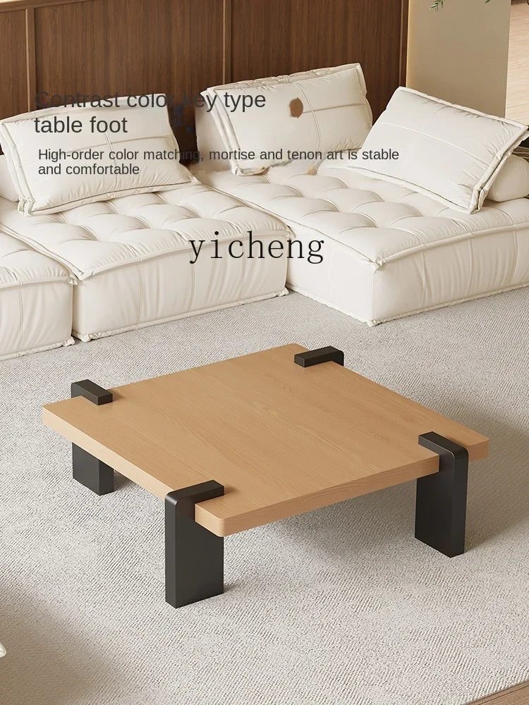 Antique Solid Wood Square Coffee Table Living Room Home Retro Designer Log Style B & B Tea Table