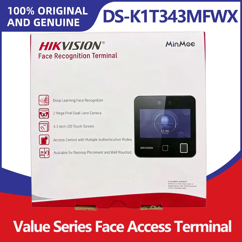 Hikvision DS-K1T343MFWX Face Recognition Access Terminal 4.3inch Touch WiFi M1 Card Fingerprint Door Controller Two-Way Audio