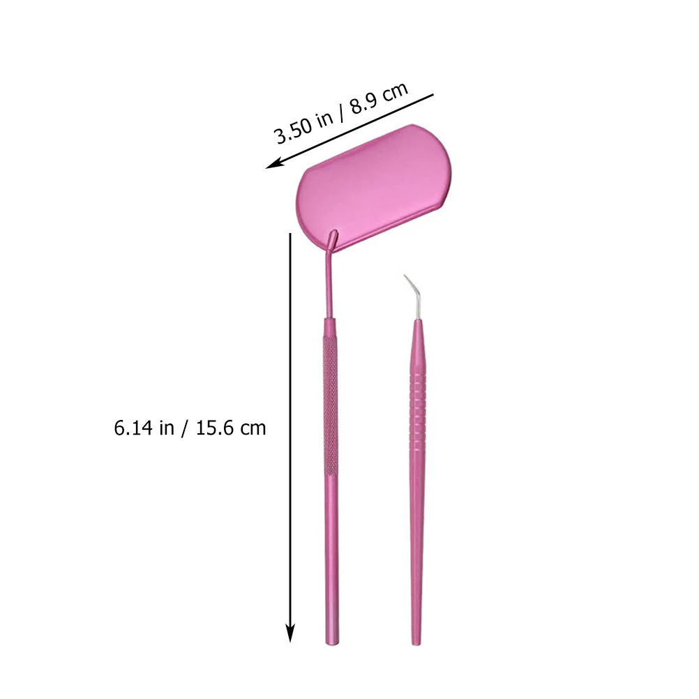 NOLITOY 1 Set Pinzette per ciglia in acciaio inossidabile Applicatore per permanente Pennello Ago Strumento per specchio portatile Rosso