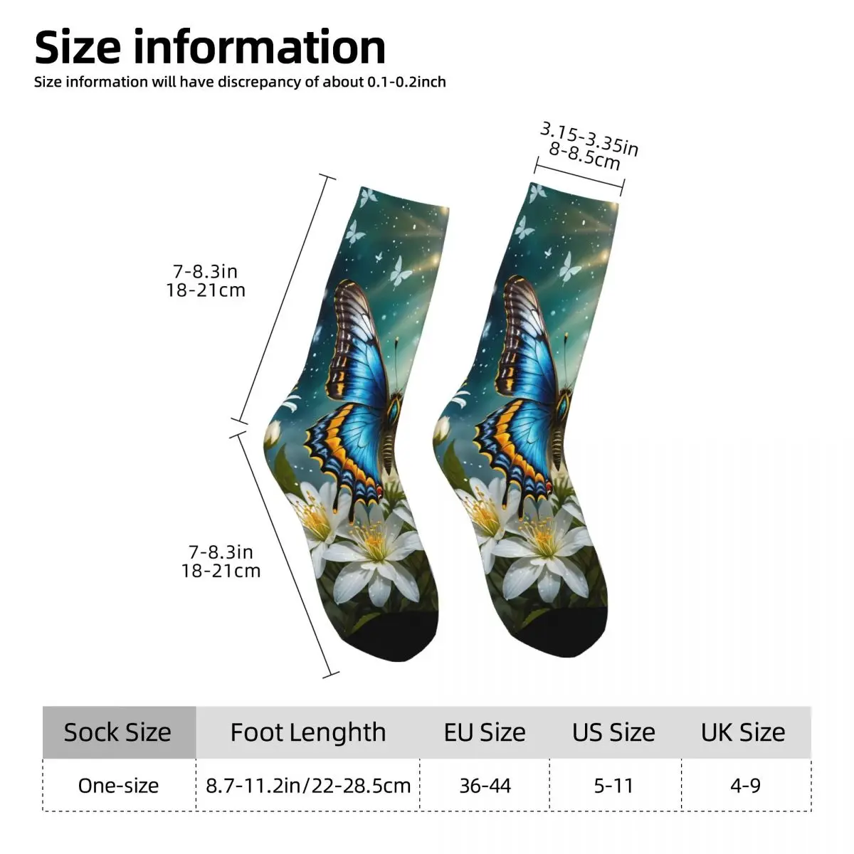 Butterfly Sock Printed Man Polyester