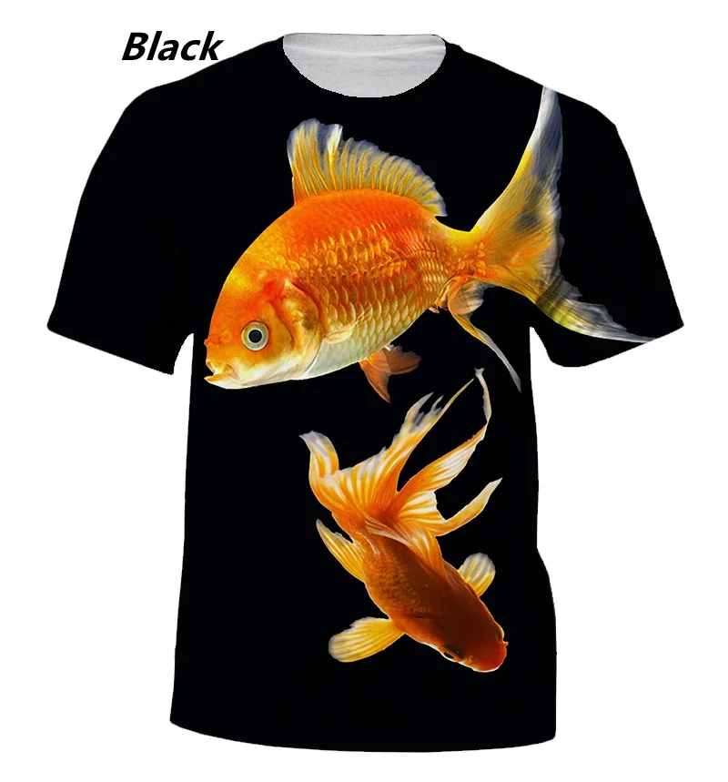 2022 Unisex Girl Cute Top Fashionable Shirt Oversize Summer 3D Printing T-shirt Cool Man 3D Fish T-shirt Hobby Carp T-shirt Set