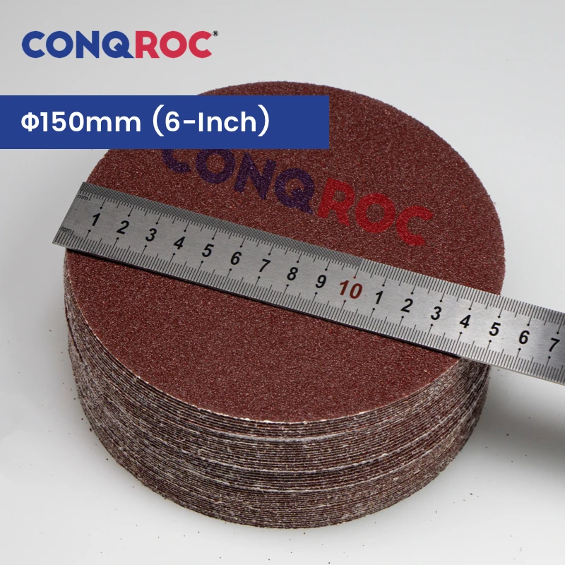 Sanding Discs 150mm 6-Inch Aluminum Oxide Dry Sanding Papers Hook and Loop 100-Piece Grit-40~1000