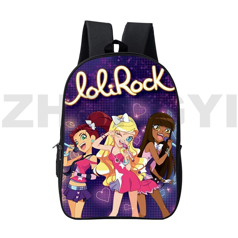 3D Anime Lolirock Bagpack nastolatki 16-calowy Cartoon Lolirock torby szkolne laptop podróżny chłopcy dziewczęta LoliRockstar plecak damski