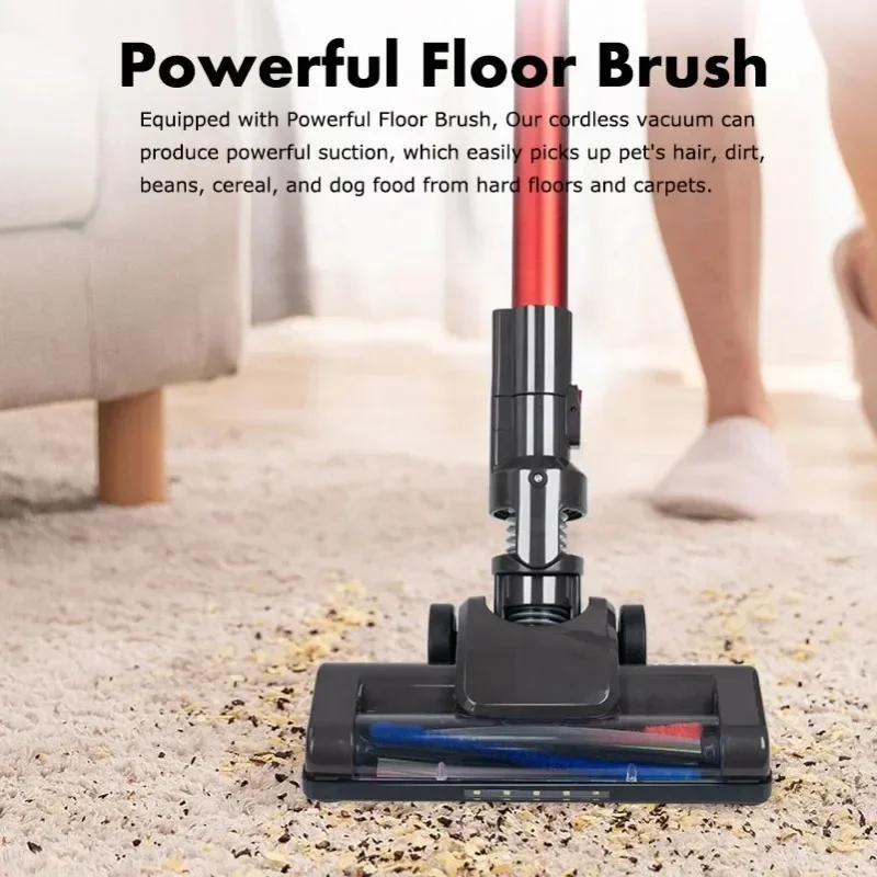 Cordless Stick Vacuum Cleaner 20KPa Powerful Suction Brushless Motor Stick Handheld Vacuum for Home Hard Floor Carpet Pet Car