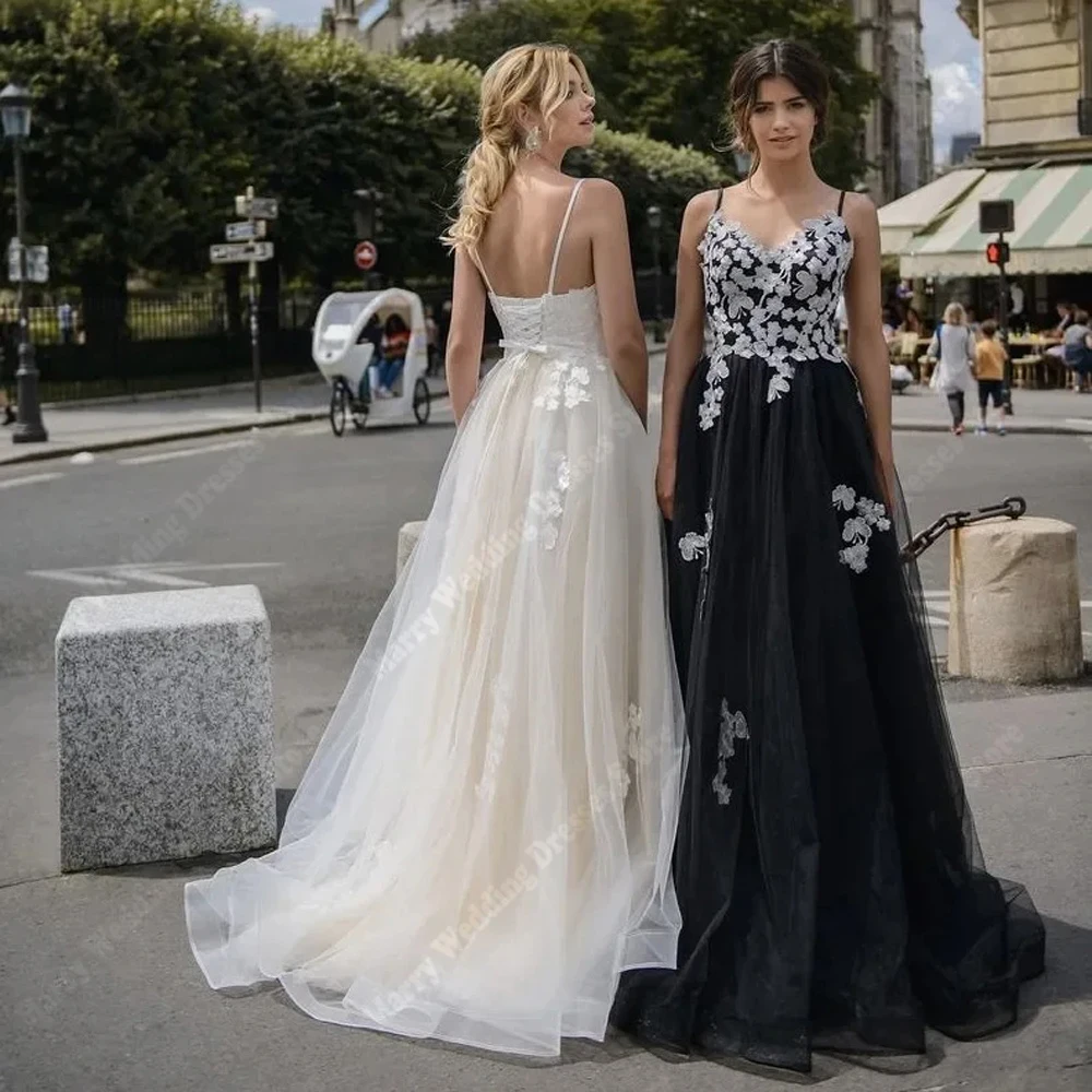 2025 requintado a linha de tule vestidos de casamento feminino sexy sem mangas a linha sem costas vestidos de noiva princesa robe de mariée personalizado