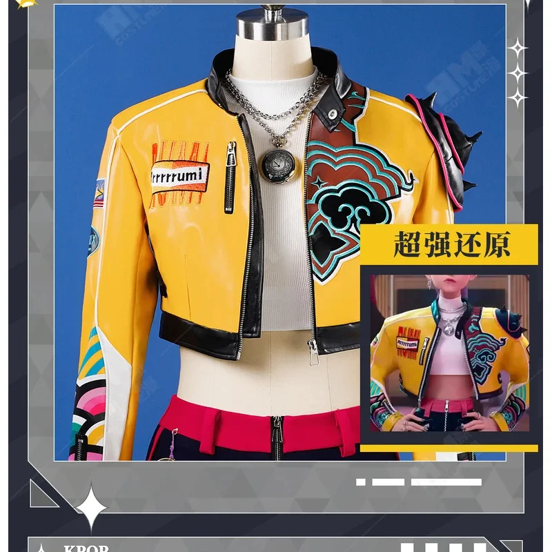 

25COSВысокое качество Охотники K-Pop Demon Lumi Косплей Костюм Девушка Группа Руми Красочная Униформа Парик Хэллоуин Вечеринка Сексуальный Наряд для