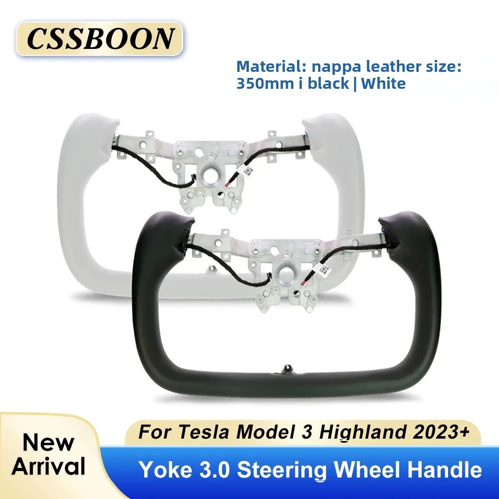 

CSSBOON Yoke 3.0 Steering Wheel for Tesla Model 3 Highland 2024+ 350mm Sports Leather Handle Heating Car Upgrade Accessories