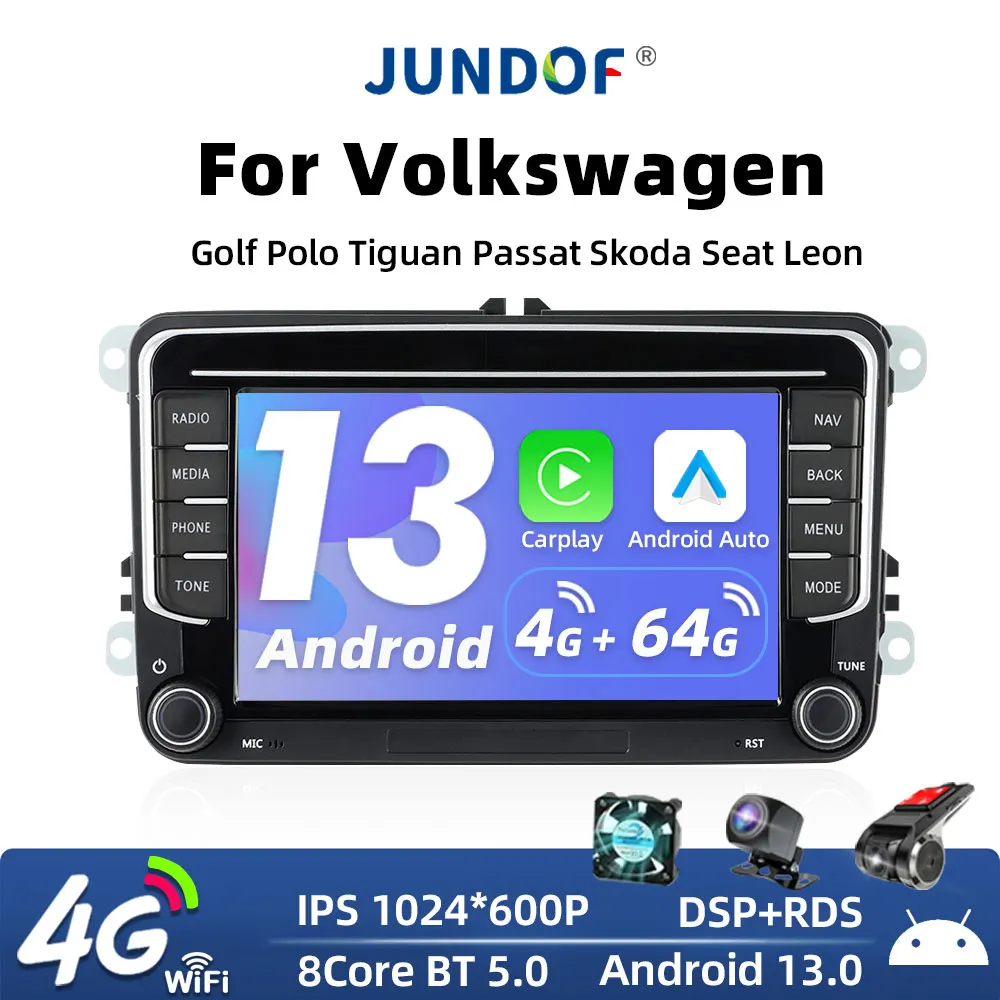 

navi Android 13 Car Radio GPS For VW Volkswagen Skoda Octavia Golf 5 6 Touran Passat B6 Polo Jetta 2Din Multimedia Player