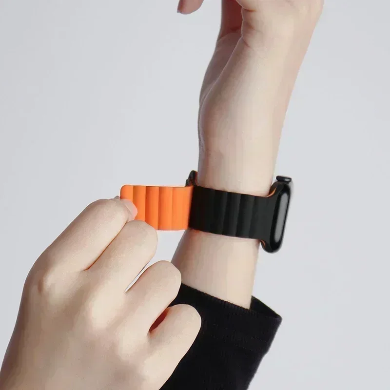 Magnetic Strap For Apple Watch Bands 45mm 38mm 49mm 40 42 41mm Silicone Sport Bracelet iWatch Series ultra 10 9 6 5 7 8 se 44mm