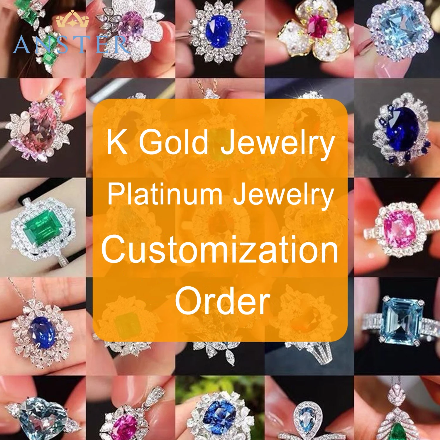ANSTER Custom Orders Lab Gemstone CZ S9218K PT Jewelry Ring Earrings Bracelet Pendant Necklace Lab Diamonds Customization Link