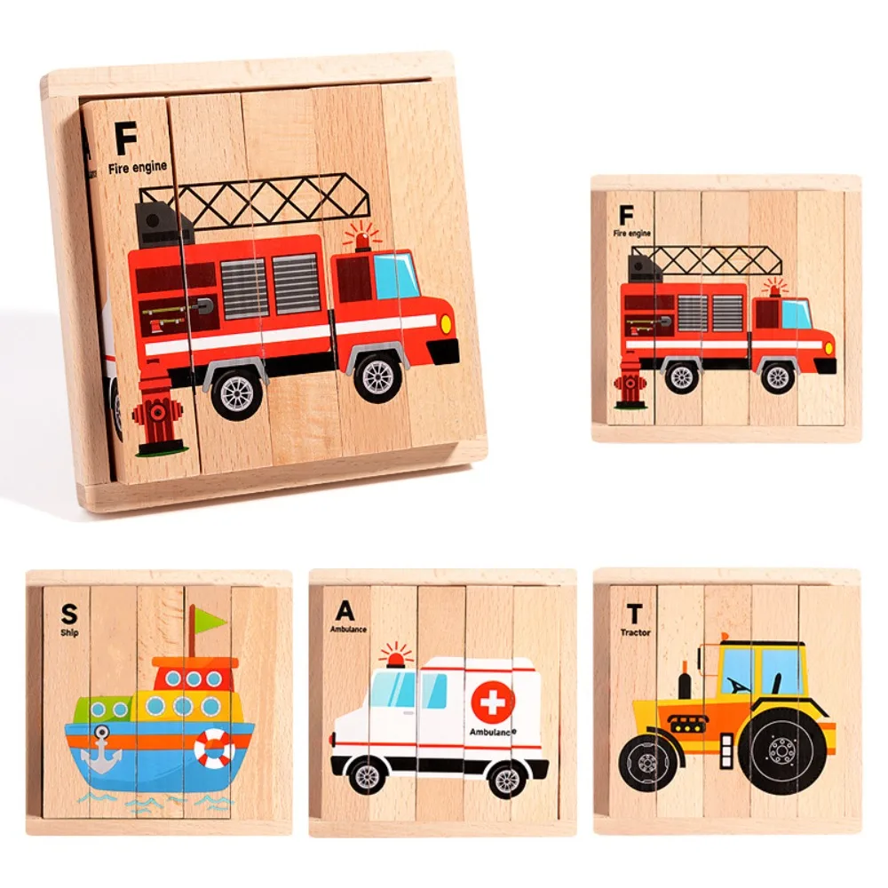 

Wooden Kids Wooden Animals Puzzle Educational Montessori Traffic Wood Puzzle Toys 3D Cartoon Animal Educational Jigsaw Toys