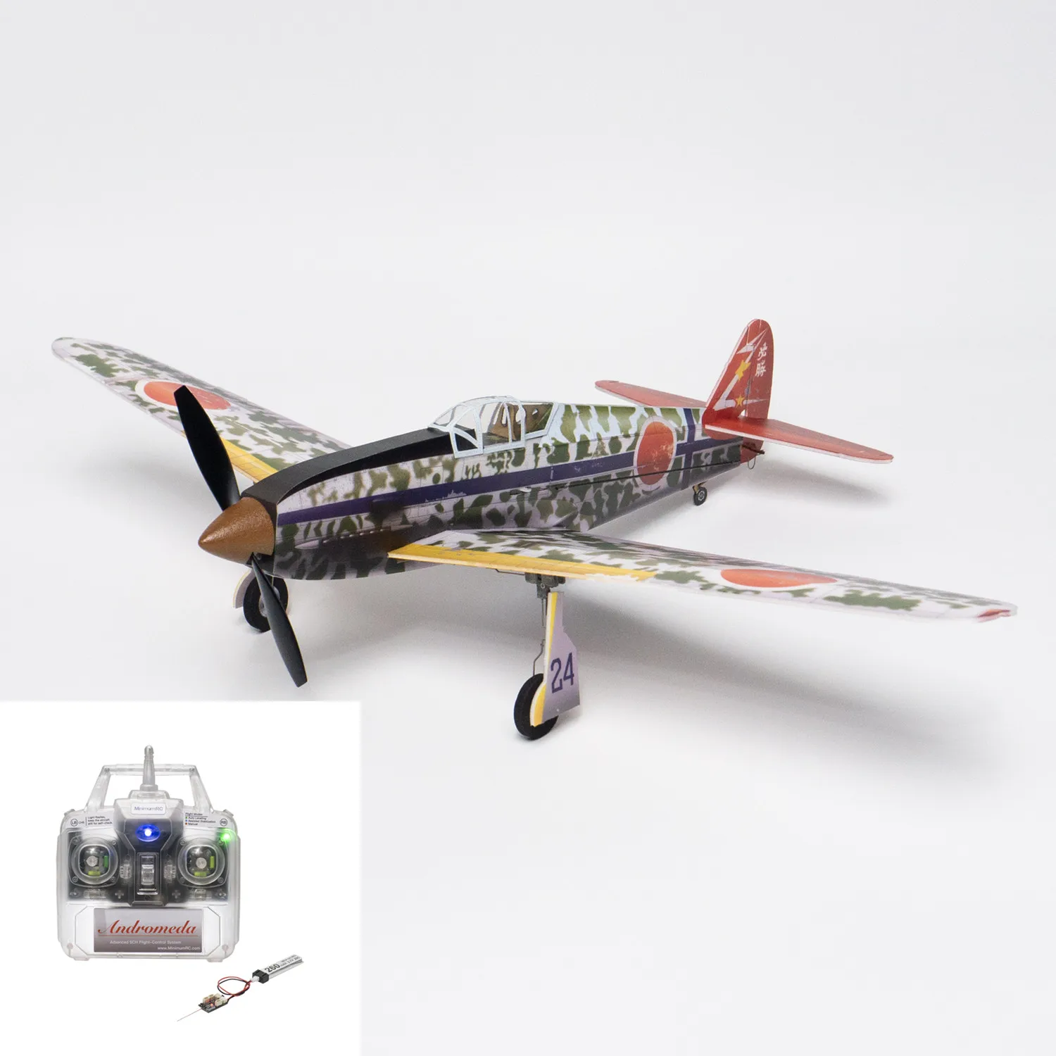 

KI-61 5CH DIY RC Kit w/Gyro Transmitter & Retractable Gear, Aerobatic Model Building for Teens Adults - STEM Gift Project