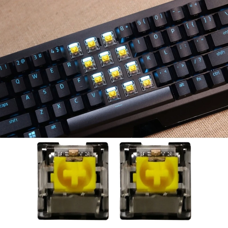 

2 шт. переключатель клавиатуры, RGB, желтые переключатели для razer blackклюва V3 Pro, игровые механические клавиатуры