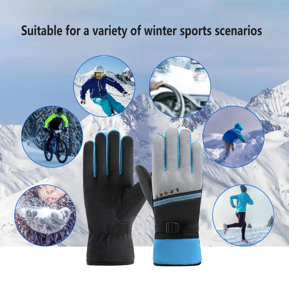 Guantes de invierno cálidos a prueba de viento, impermeables, pantalla táctil, antideslizantes, Snowboard, moto de nieve, ciclismo, esquí, dedos