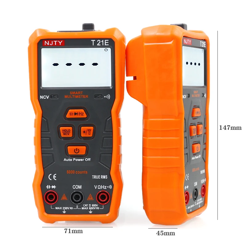 Imagem -02 - Njty-multímetro Digital Inteligente Doméstico Compacto de Alta Precisão Mini Medidor de Capacitância Universal T21e T21d