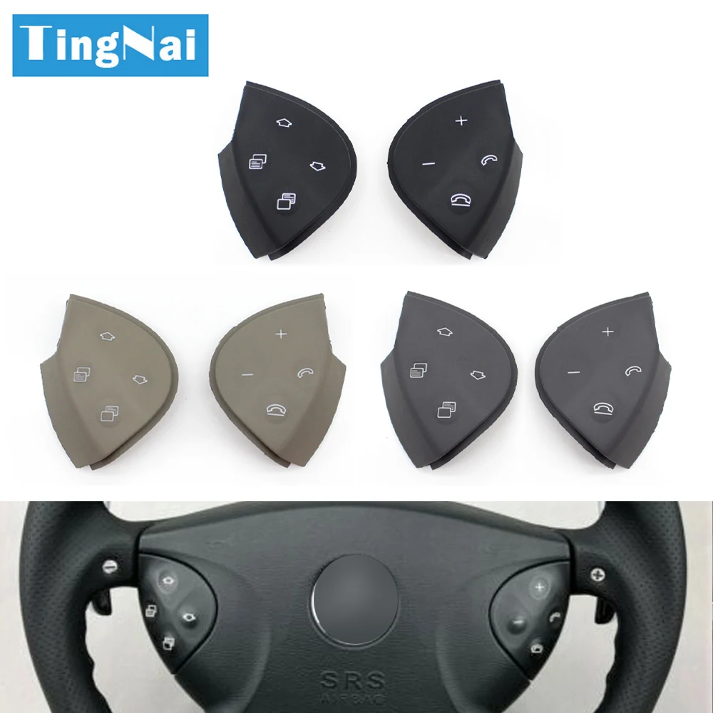 LHD RHD Car Steering Wheel Switch Control Button Trim Cover For Mercedes Benz E Class W211 E320 E350 E550 2003-2006