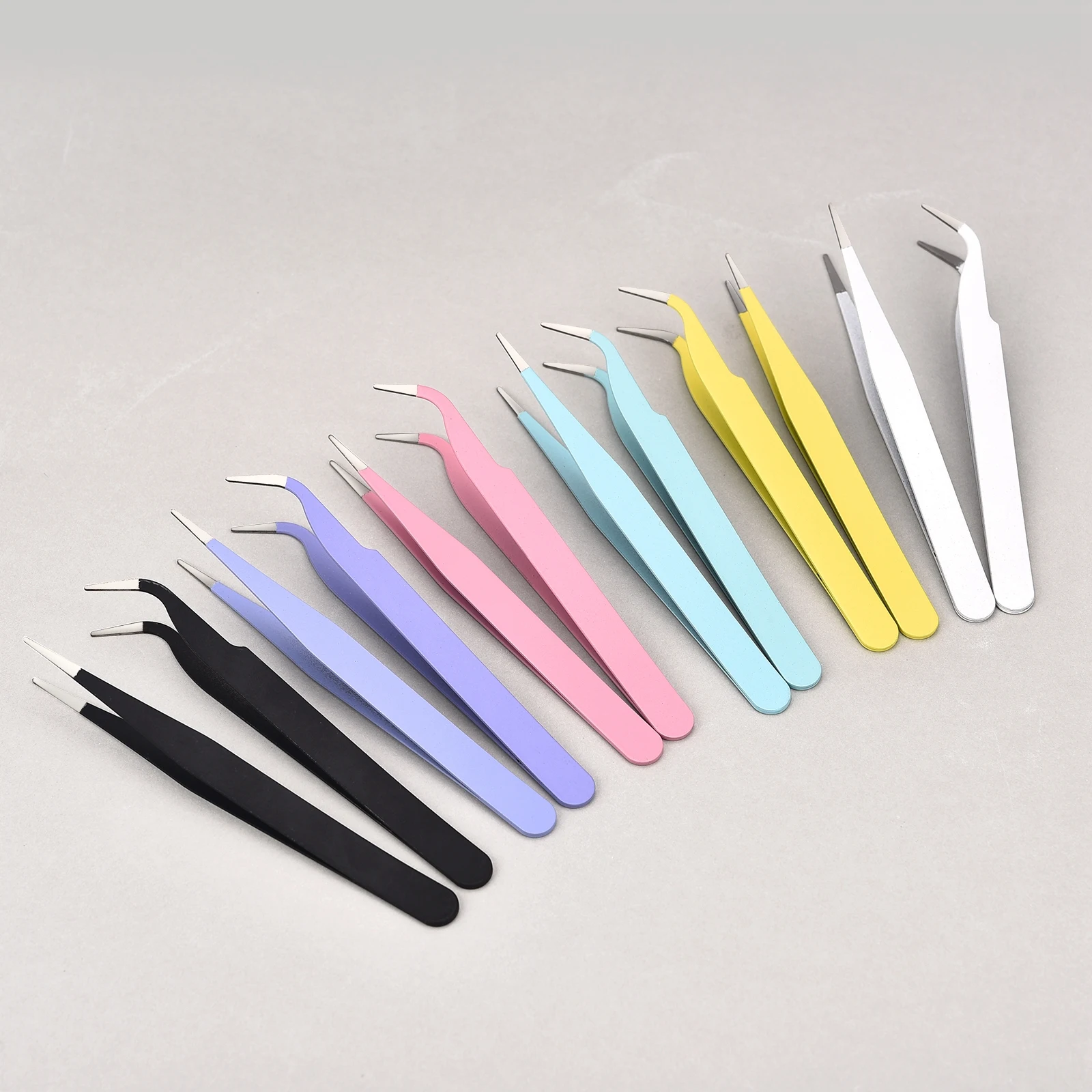1/2pcs Stainless Steel Tweezers Straight And Curved Head Tweezers Color For DIY Candle Making Scrapbook Tweezers Handmade