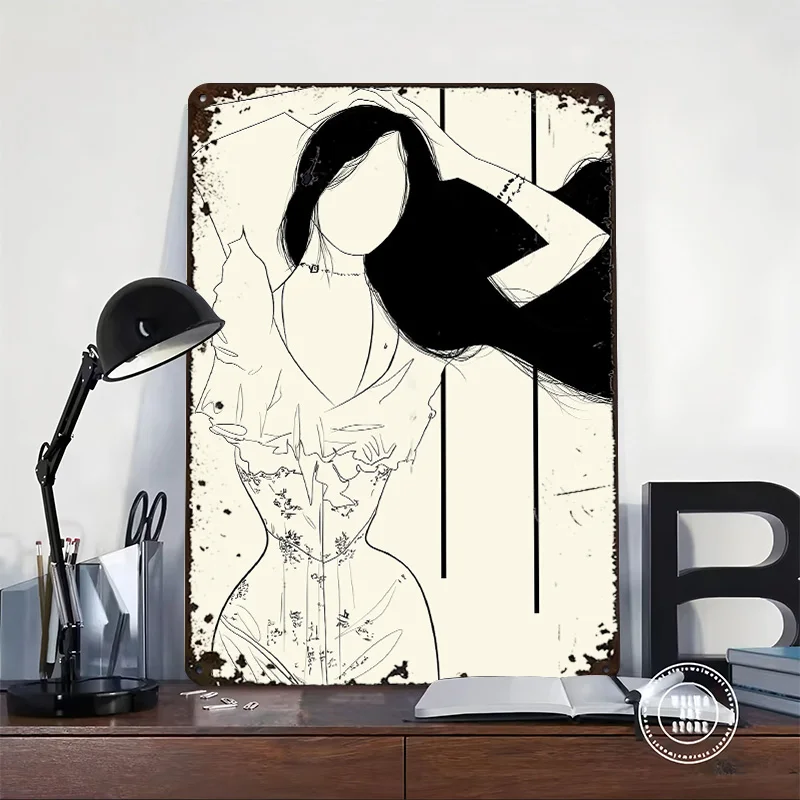 Decide 3D Printed Texture Poster Personalized Wall Art Retro Metal Tin Signs for Modern Home Decoration Ornaments Room Decor