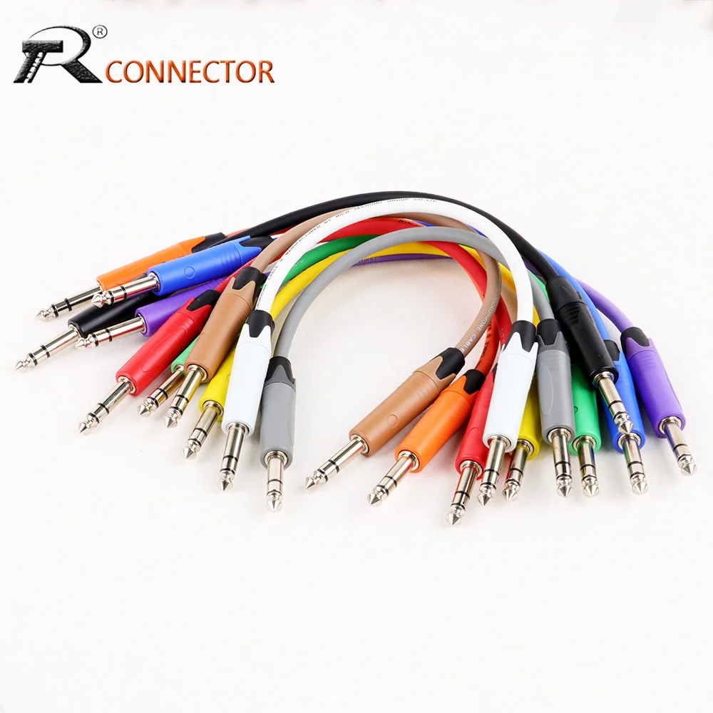 10pcs Guitar Instrument Cable,6.35/6.5mm TRS Stereo Audio Cable Male to Male for Electric Guitar,Bass Guitar,Electric Mandolin