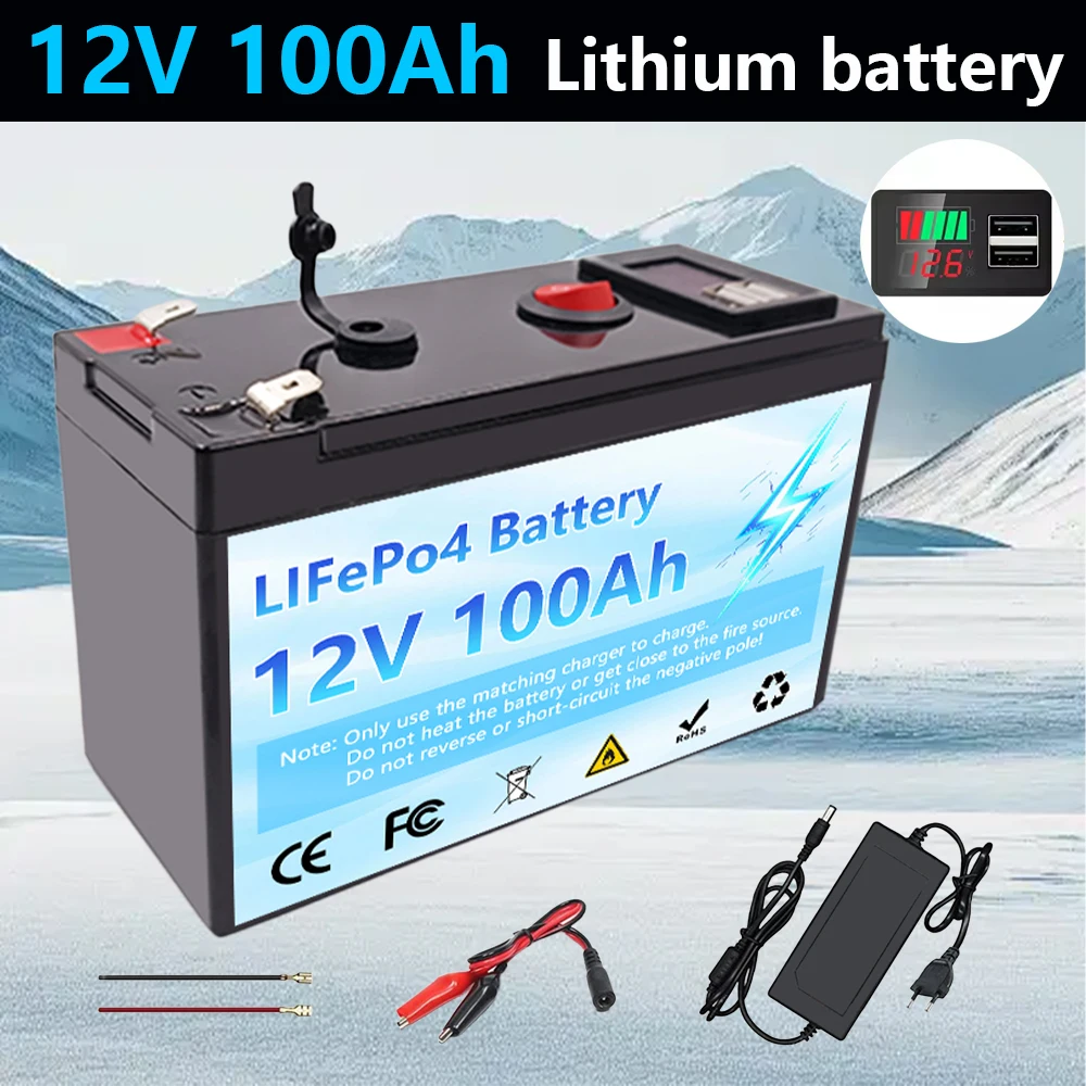 

LiFePO4 12V 150Ah Battery,Built-in BMS,4000+Cycles Rechargeable Lithium Battery,Perfect for Ride on Toys,Scooters,Fish Finders