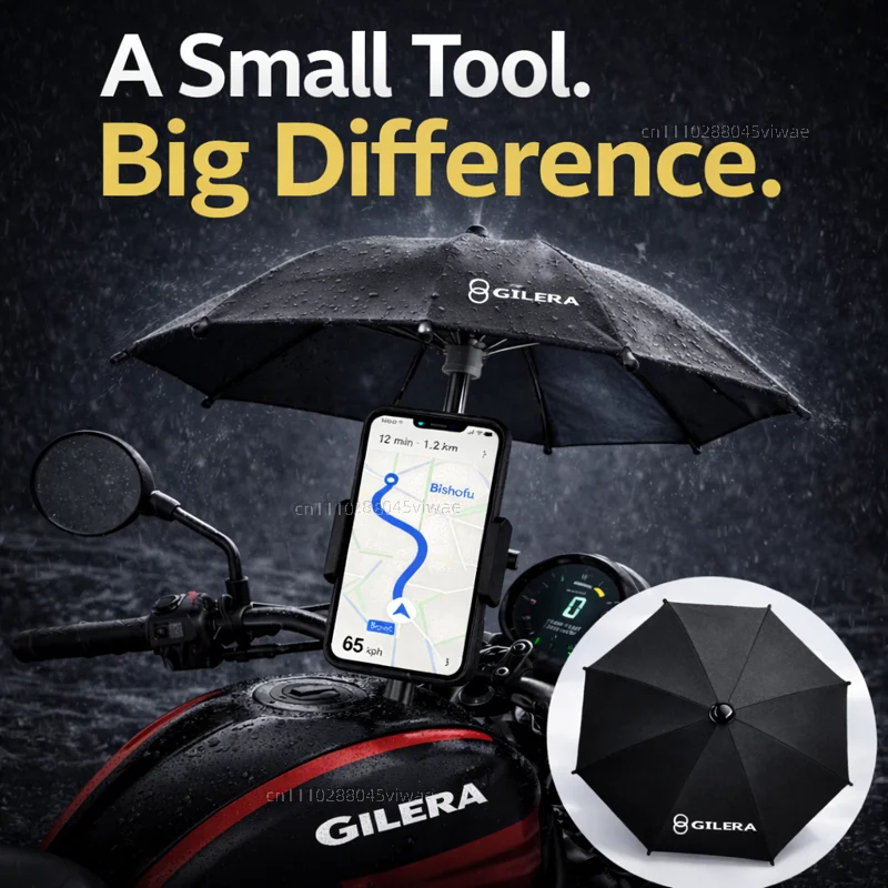 

For Gilera Motorcycle Phone Umbrella Holder Waterproof Sunshade Anti Glare Rainproof Handlebar GPS Mount