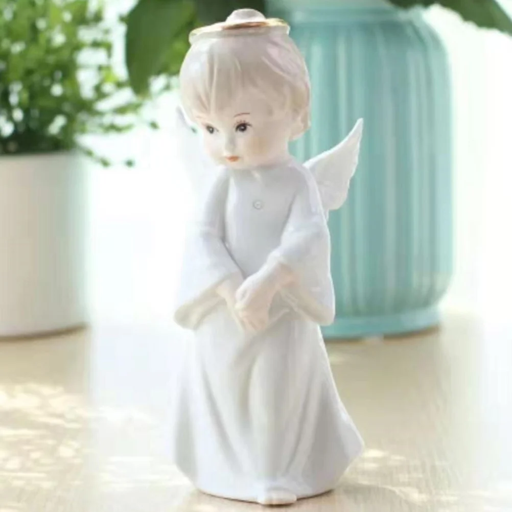 

Ceramic Small Angel Decoration White Exquisite Art Handmade Decoration Desktop Table Ornament Home Gift Ceramic Crafts