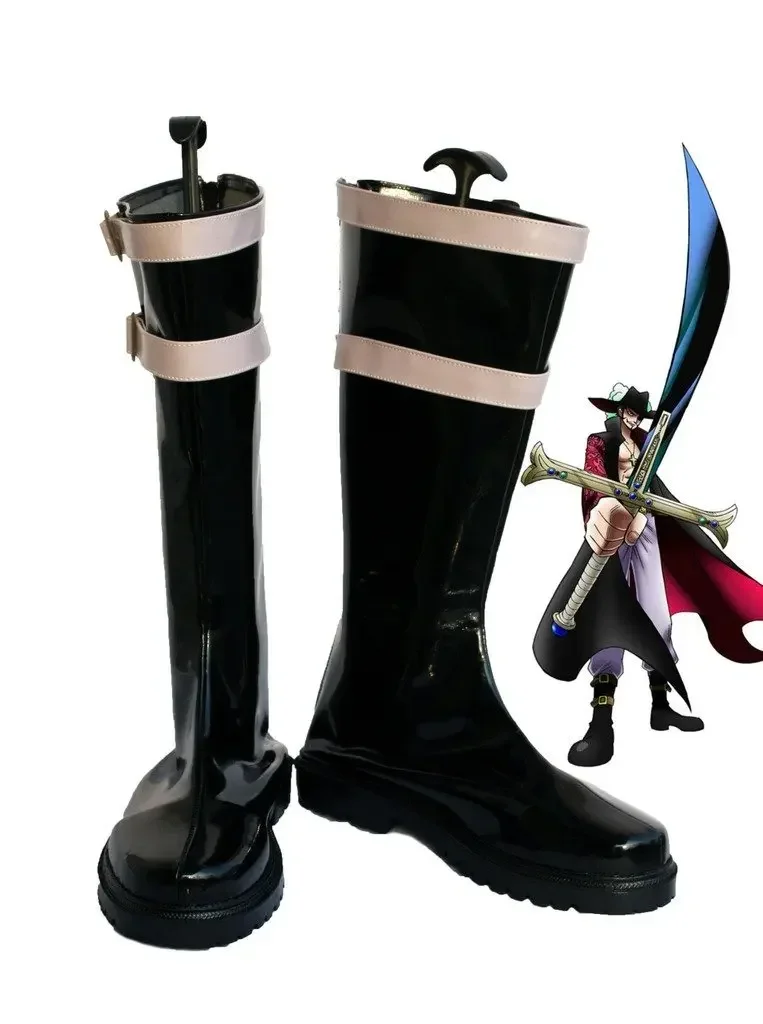 Dracule Mihawk Cosplay Boots Black Shoes Custom Made