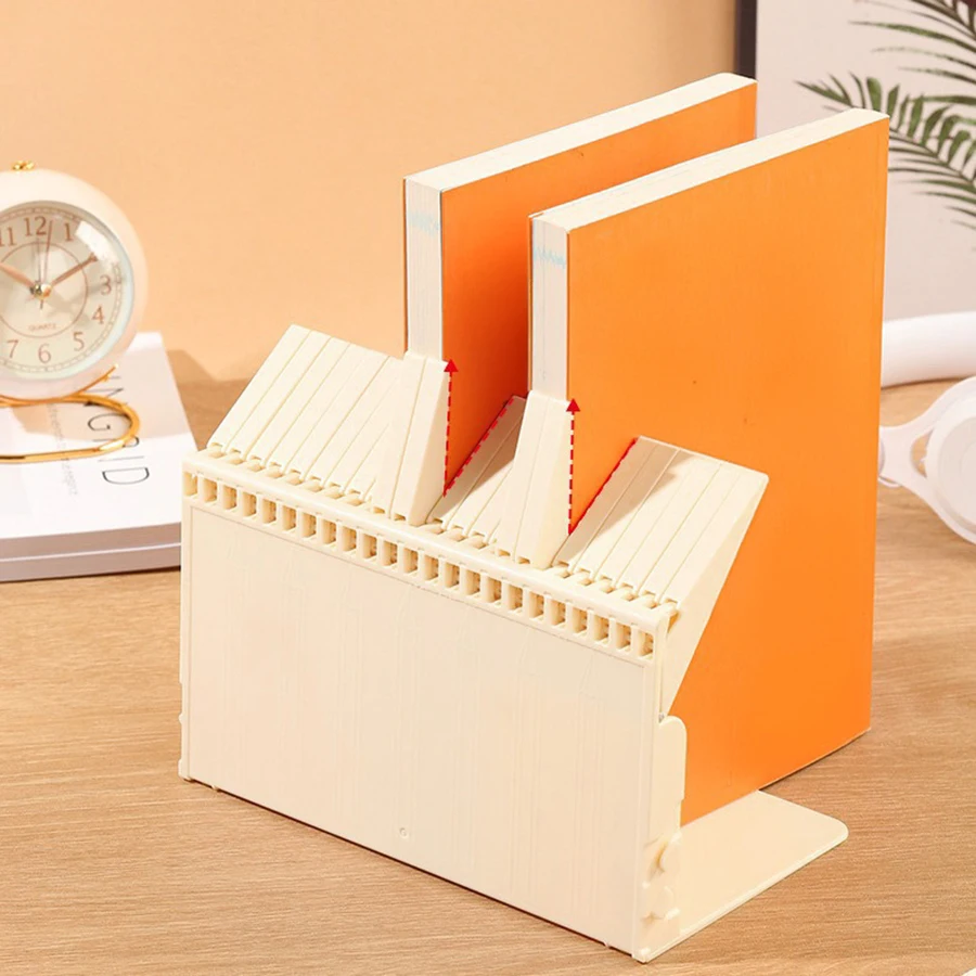 Extendable Piano Key Plastic Bookend for Heavy Books for Shelves Book Shelf Holder File Organizer for Home Office