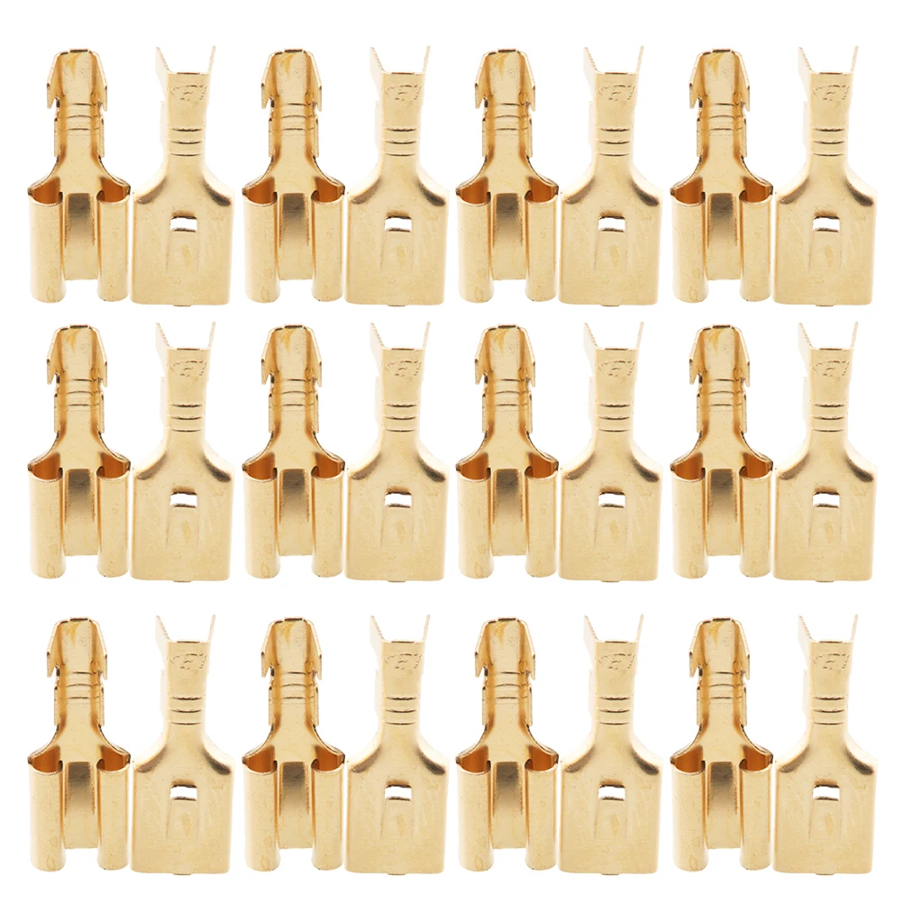 

100pcs Audio Spade Connectors Female Wire Terminals Car Stereo Speaker Crimp Copper Electrical Signal Transmission Stable