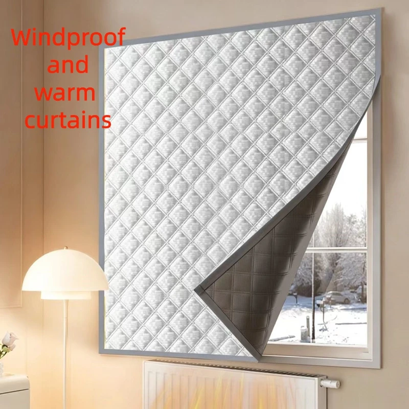 Grey Window Windproof, Warm, Sealed, Non Perforated, and Cold Proof Curtains Support Customization