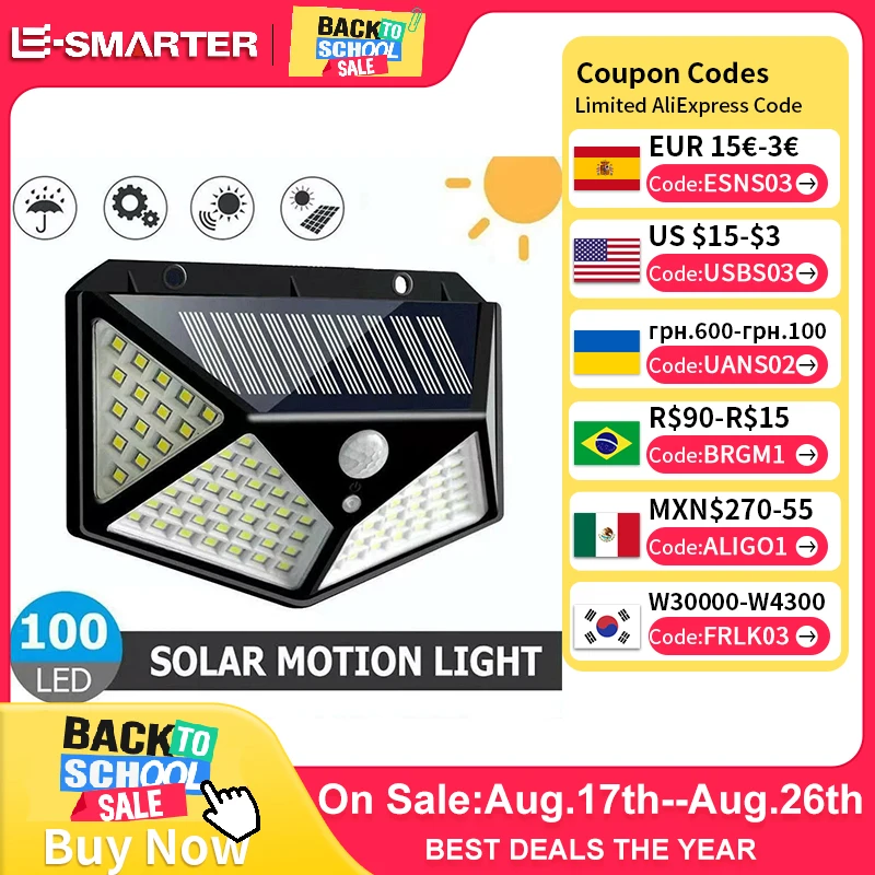 Multifunktionale Solarlampe für den Außenbereich, Gartendekoration, Solar-LED-Licht, wasserdicht, Sonnenlichtbetrieben, Strahler mit Bewegungssensor - AliExpress 39