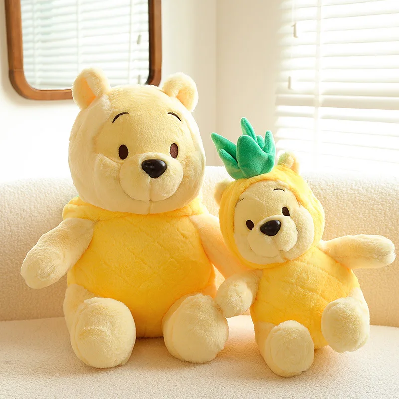 MINISO Pineapple Bears Plush Toy Stuffed Animal Doll Winni Bear Children\'s Pillow Doll Cute 30cm Bear Doll Birthday Gift