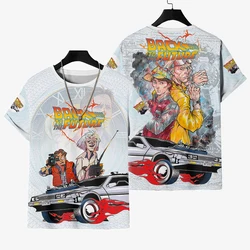 映画に戻る男性と女性のための3DプリントTシャツ,半袖グラフィックTシャツ,3Dプリントトップ,夏服,ストリートウェア