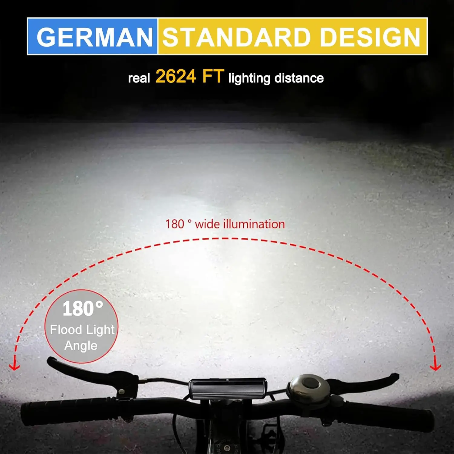 Bike Lights, 17 LED 4800 Lumen Bicycle Light 10000mAh USB Rechargeable Bike Light, Bike Headlight with Digital Power Display