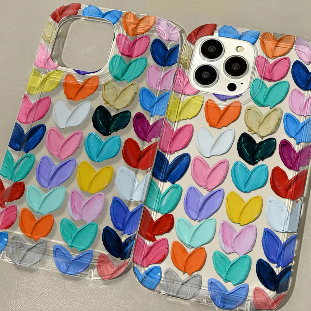 Color love heart Phone Case for Samsung Galaxy A55 A35 A05S A15 A54 A34 A24 A14 A05 A04 A13 A73 A53 A33 A23 4G 5G Back Cover