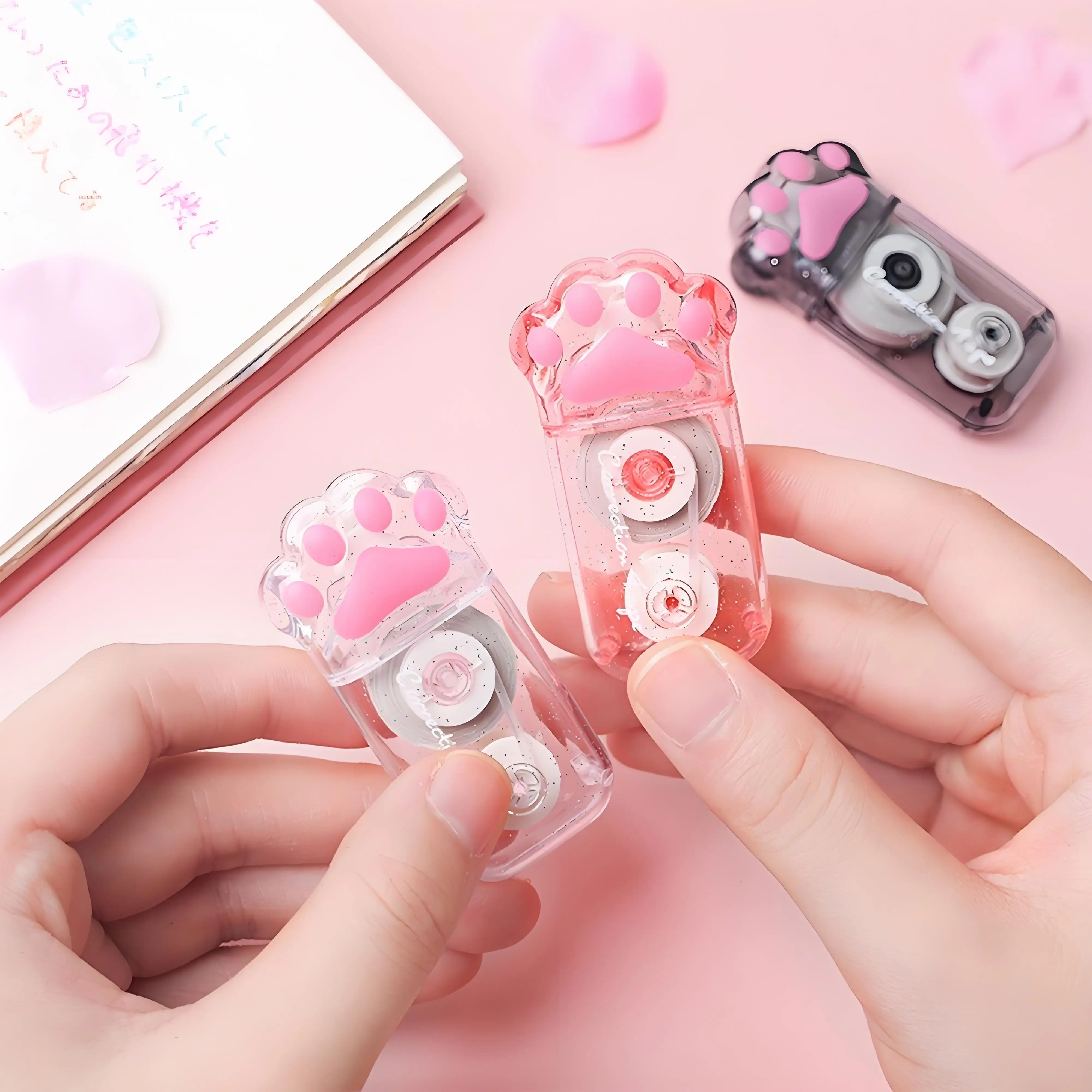 Cute Cat Claw Correction Tape Student Study Homework White Correction Tape Cover Up Wrong Handwriting School Office Stationery