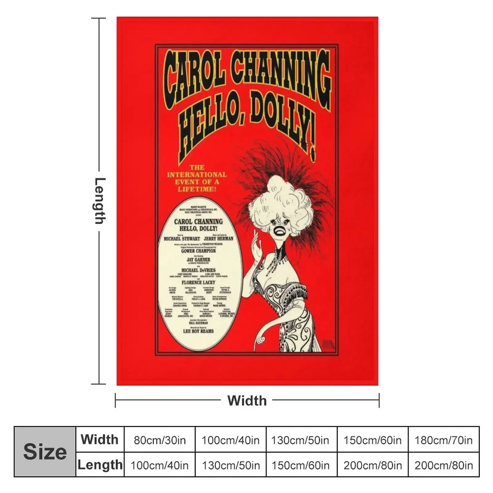 New HELLO DOLLY : Vintage Carol Channing Broadway Musical Print Throw Blanket Multi-Purpose warm for winter Blankets