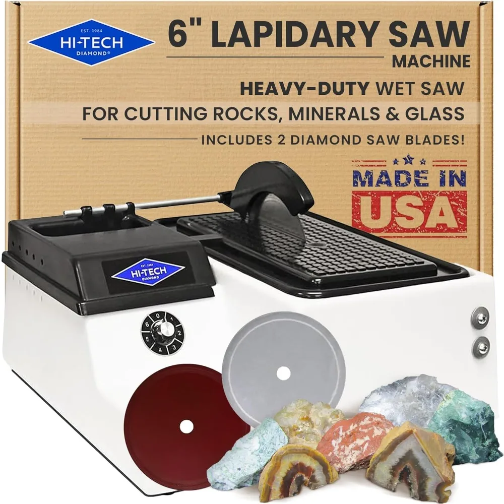 

Lapidary Saw - Lapidary Equipment Rock, Stone, Glass Cutting, Trimming, Sawing Machine - Stone Cutter Trim Saw and More