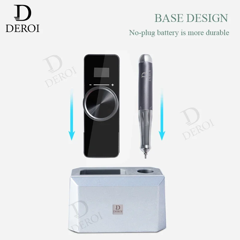 DEROI Nail Drill Machine for Manicure Nail Gel Polisher 35000 RPM Electric Cutter Rechargeable Nail Art Tools Professionals