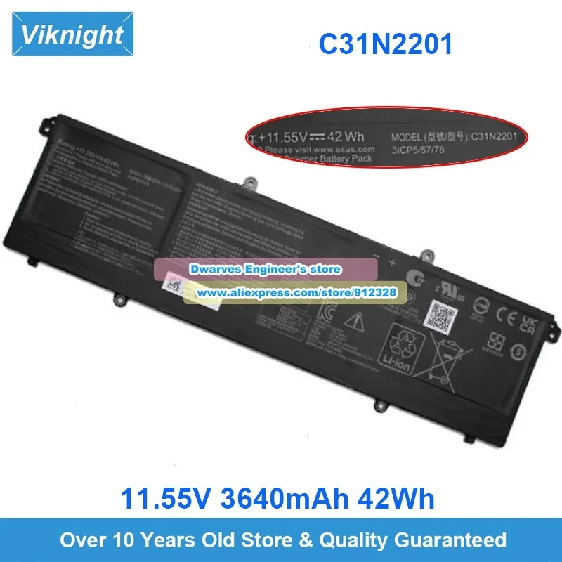 

C31N2201 Battery 11.55V 3640mAh 42Wh for Vivobook 16 M1605YA X1605PA X1605ZA 15 F1504ZA X1504ZA Go 15 E1504FA E1504GA Laptop