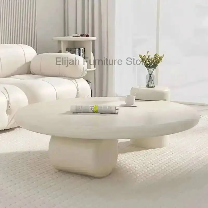 

Smart Lamps Modern Round Simple Table Nordic Glamour Premium Design Coffee Tables Small White Cute Mesa De Centro Furniture