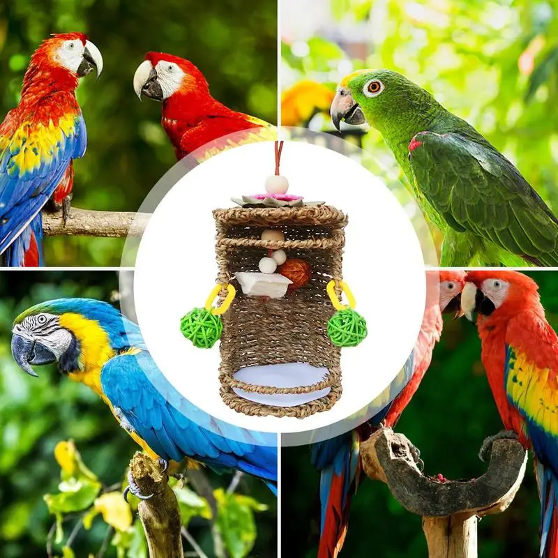 Parrot Habitat Cave Hang Tent Bird Parrot Sea Grass Tent Bird Parrot Sea Grass Tent Hideaway Bird Toy Parrot Chain Nest For