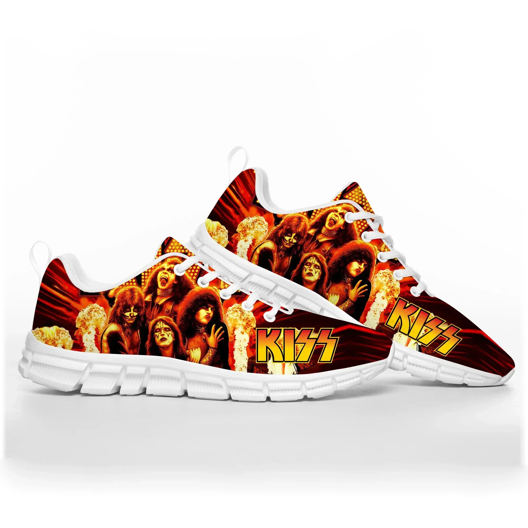 Heavy Metal Kiss Band Casual Shoes Not Above Ankle Custom Lace-Up Sneakers for Men Women Teenager