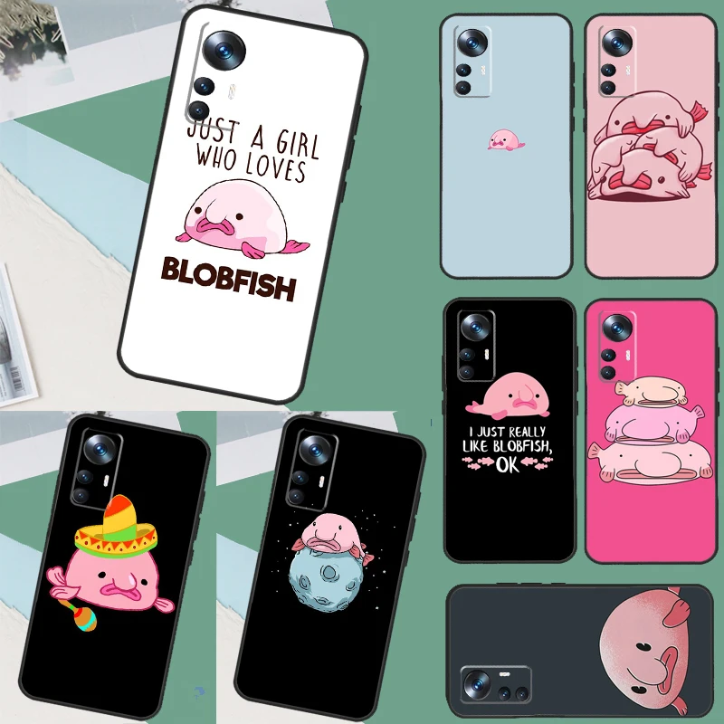 Cartoon Blobfish Case For POCO F3 F5 M5 M5s X5 X3 Pro F4 X4 GT Xiaomi 13 Ultra 13T 12T 11T Pro 12 Lite Cover