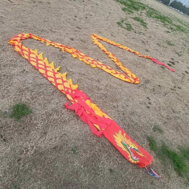 

10 Meters Long Rod Flying Dragon Set Fitness Gift Traditional Festival Performance Chinese Culture Dragon Dance (Rod +Dragon)