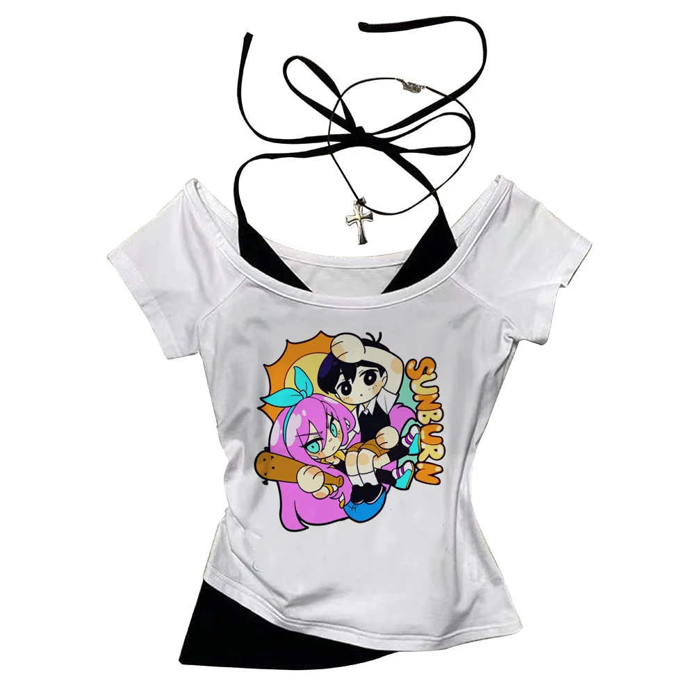 Omori crop top ladies cute kawaii goth japanese cheap top tees cheap emo funny dollette anime