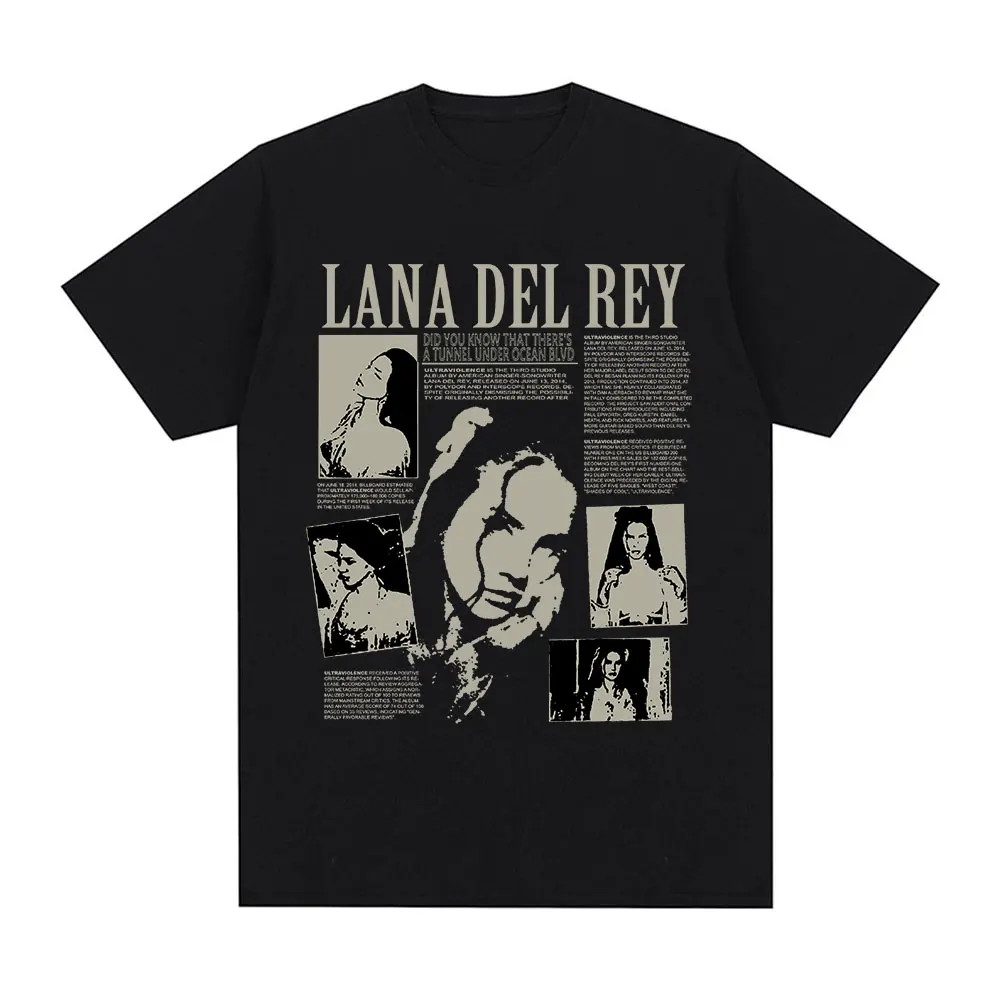 Singer Lana Del Rey T-Shirt Hip Hop Vintage Short Sleeve